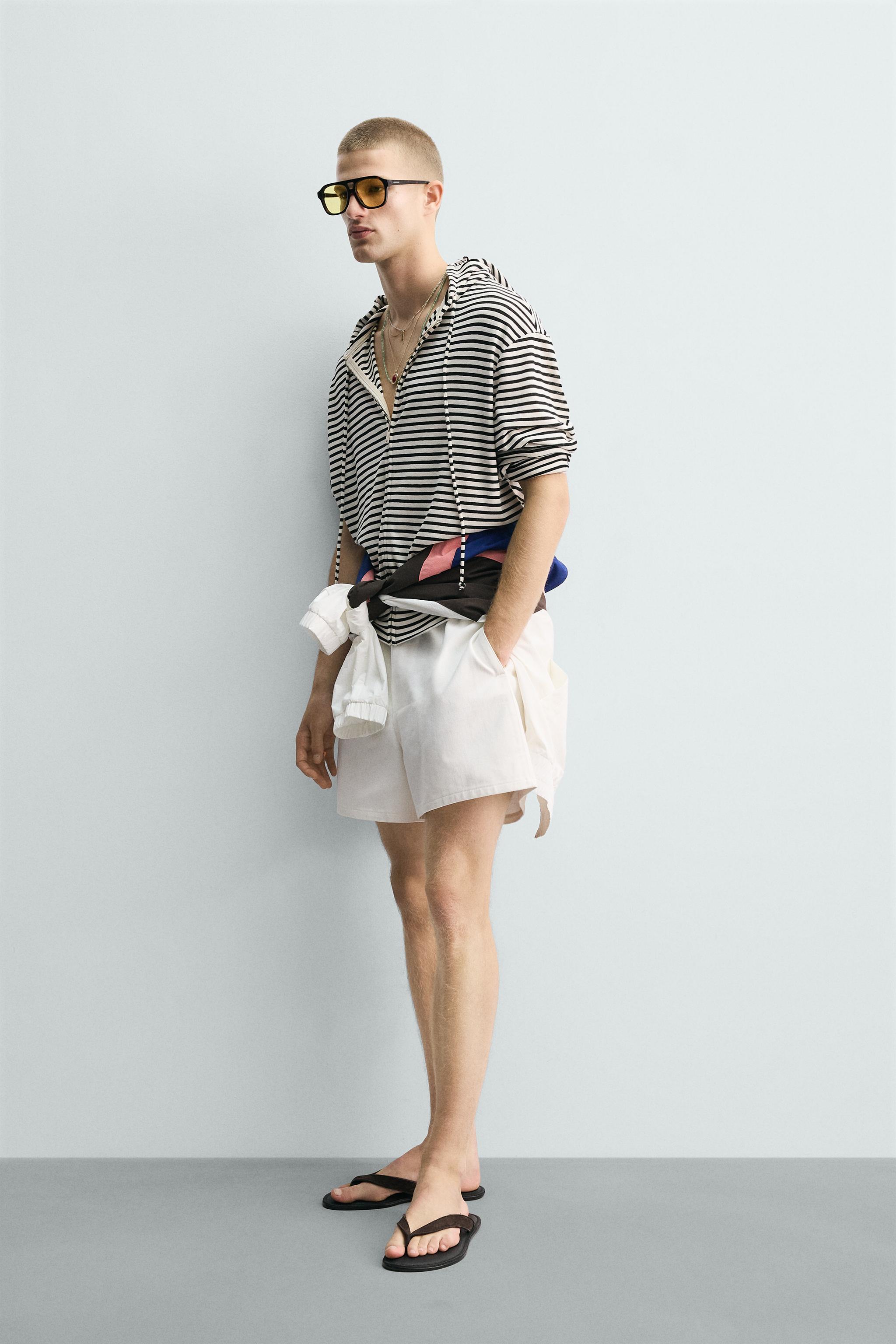 STRIPED JACQUARD ZIP HOODIE